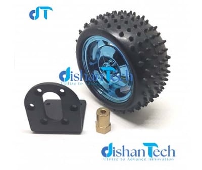 Picture of SMART CAR ROBOT WHEEL PLASTIC TIRE & MOTOR MOUNTING BRACKET
