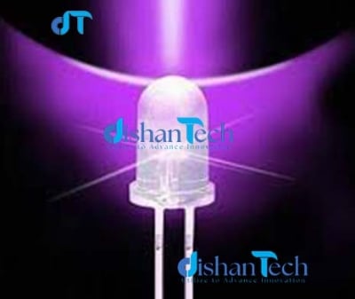 Picture of SUPERBRIGHT ULTRA VIOLET LED UV LAMP 5MM 2500 MCD 2x