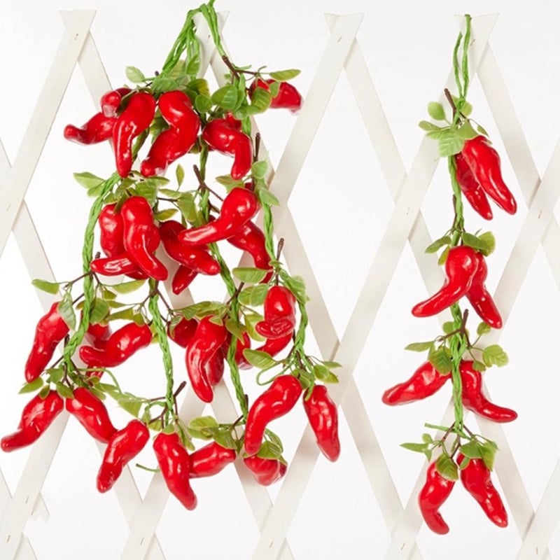 Picture of Artificial Decorative Fruit Foam Red Chilli Kitchen Decor Podazz-Red