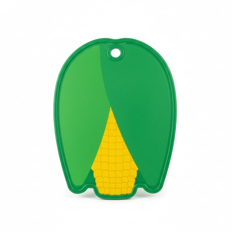 Picture of Plastic Cutting Board with Corn Design Green PP Kitchen Chopping Board-Yellow