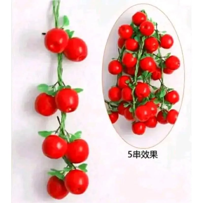 Picture of Realistic Simulation Artificial Apple Fruit String Ornaments Decor for Kitchen or Home Decoration Photography Props-