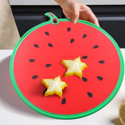 Picture of Cute Watermelon Food Grade High Quality Plastic Cutting Board / Chopping Board (31cm x 27cm)-Watermelon Red