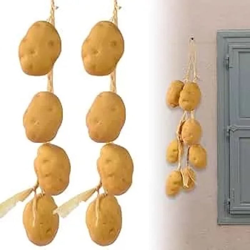 Picture of ​Realistic Artificial Potato String / Hanging Farmhouse Kitchen Decoration-Light Brown
