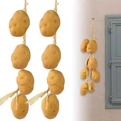Picture of ​Realistic Artificial Potato String / Hanging Farmhouse Kitchen Decoration-Light Brown