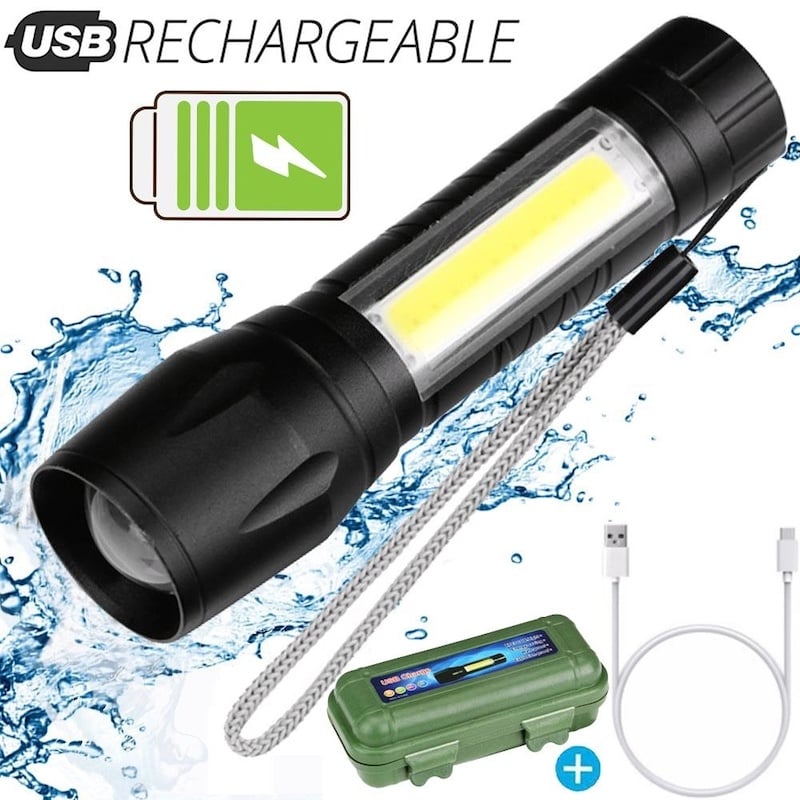 Picture of Telescopic Zoom Flash Light Xpe+COBGreen