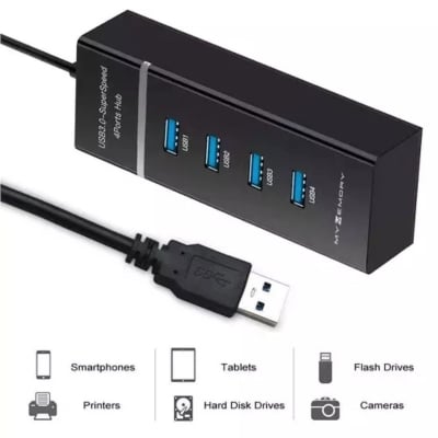 Picture of USB 3.1 High Speed ​​4 Port USB 3.0 HUB For Computer and Laptop Tablet - BlackBlack