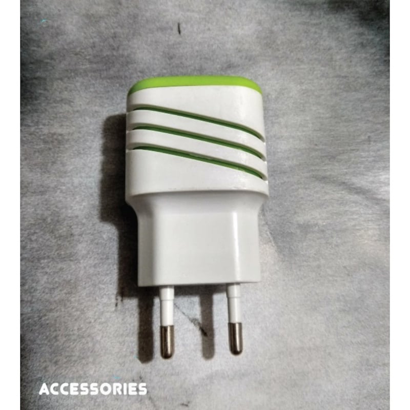 Picture of Dual USB Charging Power Adapter with Cable for Mobile PhoneMulticolor