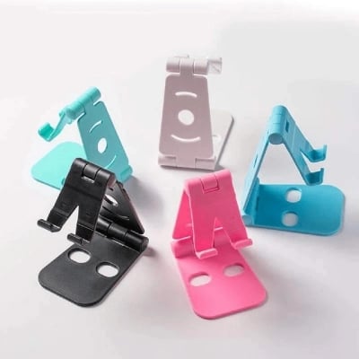 Picture of Mobile Phone Stand for desktop, Folding Bracket Flat Mobile Stand (Colour-Random)Multicolor