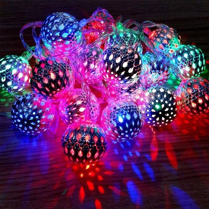 Picture of Home Decorative Lights - Metal Snow Ball- (Multicolor)Multicolor