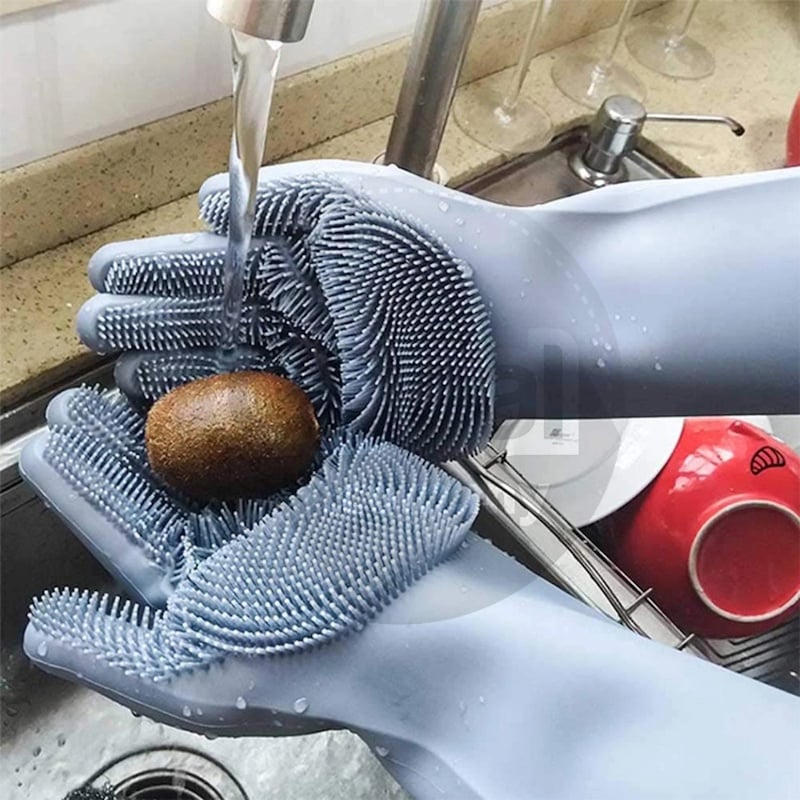 Picture of Silicone High Quality Dish Washing Kitchen Hand Gloves (Multicolor) - Hand Gloves - Hand GlovesMulticolor