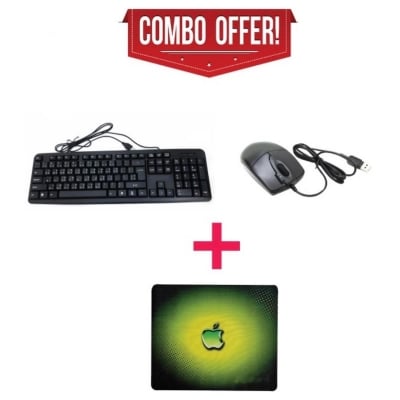 Picture of Keyboard + Mouse + Mousepad Combo (Bangla)Black