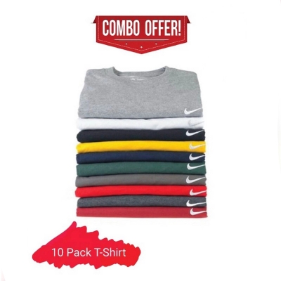 Picture of Multicolor Cotton Pack of 10 Combo Round Neck T-ShirtMulticolor