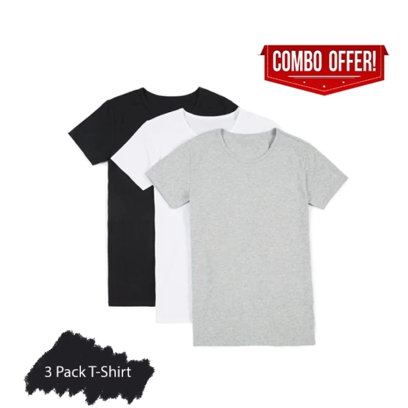 Picture of Multicolor Nit Cotton Pack of 3 Combo Round Neck T-Shirt for MenMulticolor
