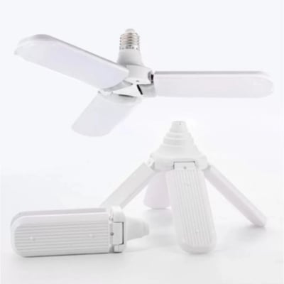 Picture of Blade Fan LED Bulb Super Bright Foldable Blade Angle Adjustable Ceiling Lamp Home Energy Saving Lights 45WWhite