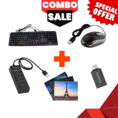 Picture of Computer Combo: Keyboard + Mouse + Hub + OTG + PadMulticolor