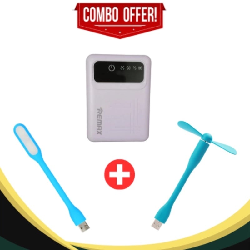 Picture of Raunity Gadget Pack Combo offers Mini Charging Power Bank + USB Fan + USB LED LightMulticolor
