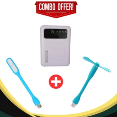Picture of Raunity Gadget Pack Combo offers Mini Charging Power Bank + USB Fan + USB LED LightMulticolor