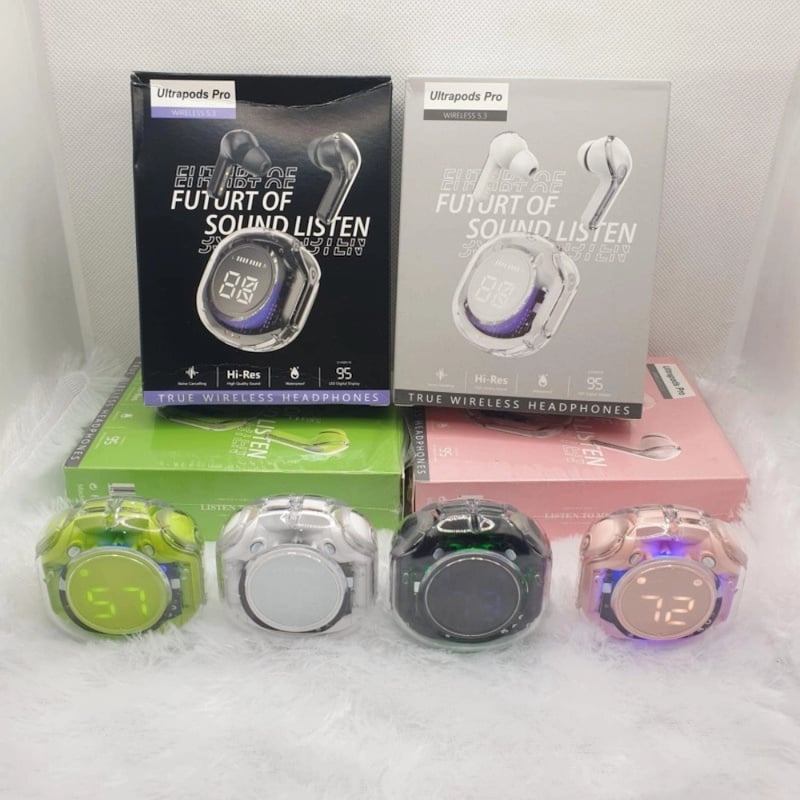 Picture of Ultrapods Pro True Wireless Earbuds with Display Transparent Design, Bluetooth 5.3 Water ProofMulticolor