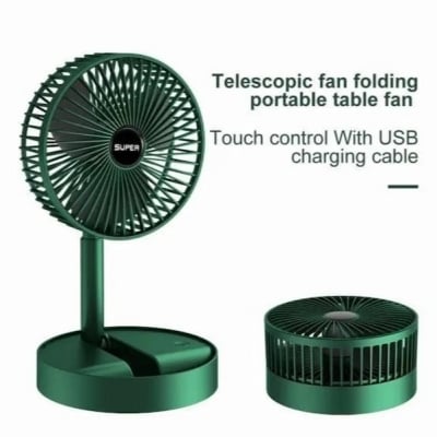 Picture of Portable Fan USB Rechargeable Foldable Table Desk Fan Telescopic Floor 3 SpeedsMulticolor