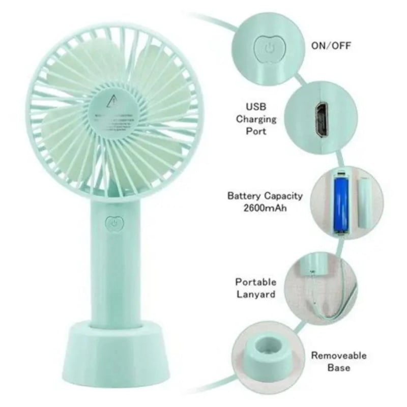 Picture of Mini USB Lithium Battery Rechargeable Hand FanMulticolor