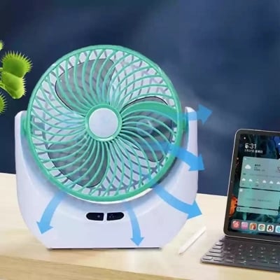 Picture of Lithium Rechargeable Mini Table Fan with LED Light USB Charging Protection And Strong WindMulticolor