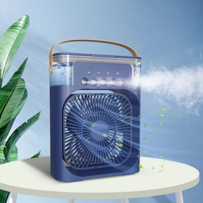 Picture of Air Cooler Fan 3 in 1 Mini Portable Fan Humidifier with 7 Colors LED Light Air Cooler 600ml Water Tank Air Cooling FanMulticolor