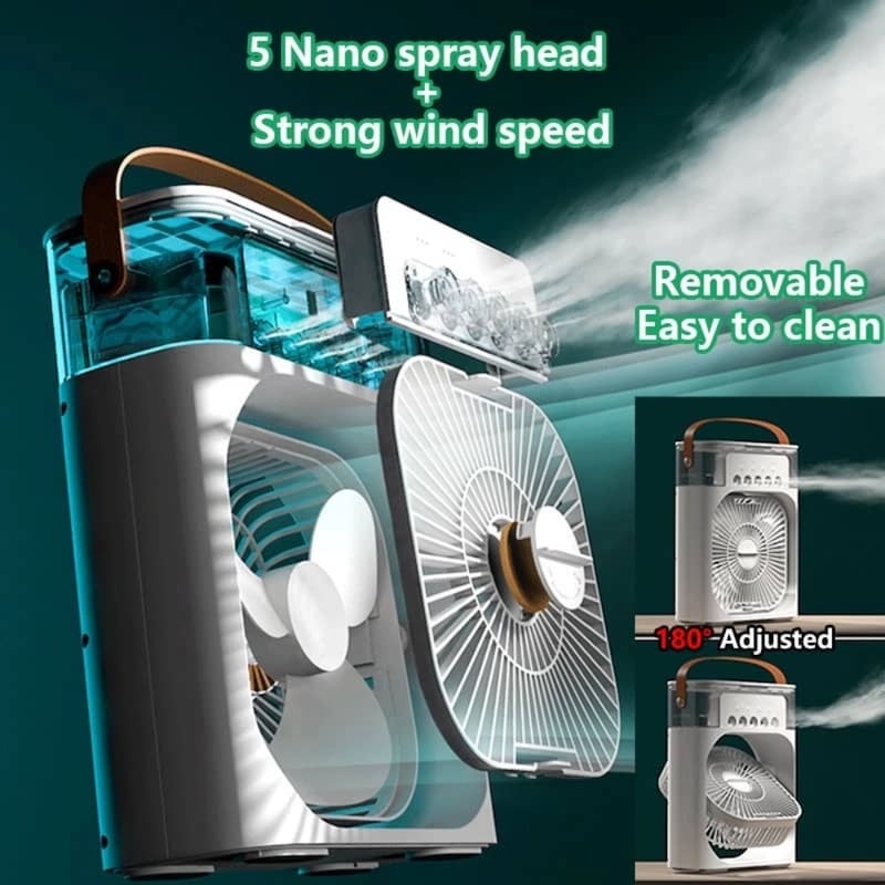 Picture of Portable Air Conditioner Cooling Fan Mini Portable Fan Air Cooling fan Air Cooler Fan For Room Humidifier Purifier Mist CoolerMulticolor