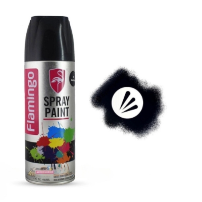 Picture of Flamingo Spray Paint Heat Resistant (Black) Automatic Hand Spray Paint Metal Anti-Rust Furniture Wood Paint Car Graffiti WallBlack