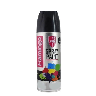 Picture of Flamingo Spray Paint Heat Resistant (Black) Automatic Hand Spray Paint Metal Anti-Rust Furniture Wood Paint Car Graffiti WallBlack