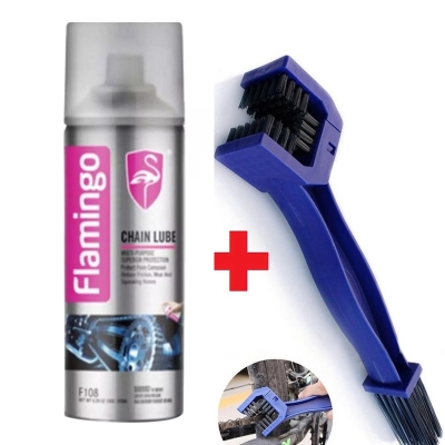 Picture of Chain Cleaning Brush & Flamingo Chain Lube 220 ml