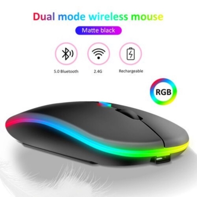 Picture of Rechargeable Wireless Optical Mouse, Wireless Computer Gamer 2.4GHz Mouse - Wireless MouseMulticolor