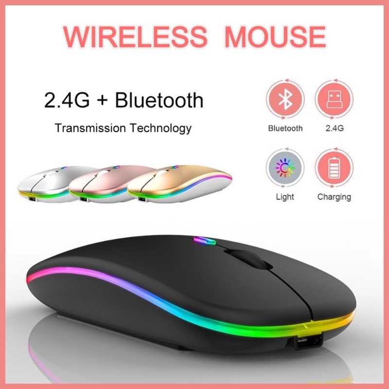 Picture of Rechargeable Wireless Optical Mouse, Wireless Computer Gamer 2.4GHz Mouse - Wireless MouseMulticolor