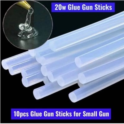 Picture of Glue Sticks for 20W Glue Gun - Small Size - 10pcs | Versatile Adhesive Solution for Crafting and DIY ProjectsWhite