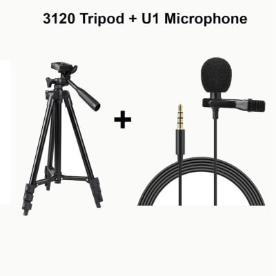 Picture of 3120 Tripod Stand for Mobile Camera - Perfect for TikTok And YouTube Videos - Black Complete with Microphone U1 Full PackageMulticolor