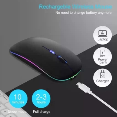 Picture of Rechargeable Wireless Optical Mouse, Wireless Computer Gamer 2.4GHz MouseMulticolor