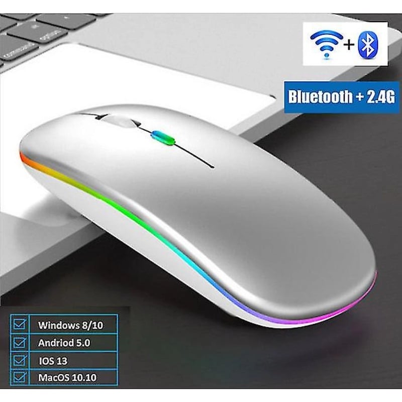 Picture of Rechargeable Wireless Optical Mouse, Wireless Computer Gamer 2.4GHz MouseMulticolor