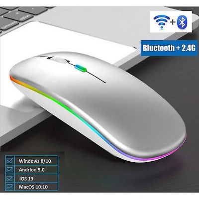 Picture of Rechargeable Wireless Optical Mouse, Wireless Computer Gamer 2.4GHz MouseMulticolor