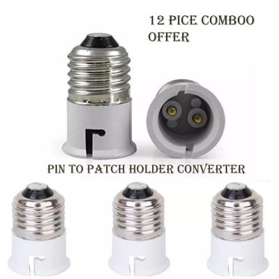 Picture of Bulb Base Socket Holder Converter (Pin To Pass)-12 PCS ComboMulticolor