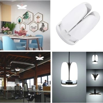 Picture of LED Bulb Foldable 4 Fan Blade - Four wing-25 WattWhite