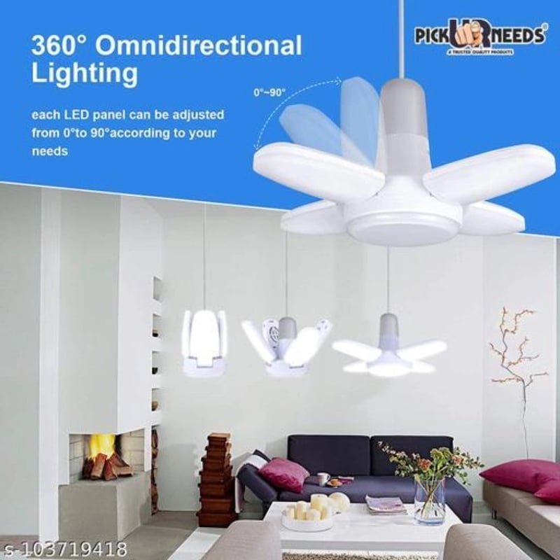 Picture of LED Bulb Foldable 4 Fan Blade - Four wing-25 WattWhite