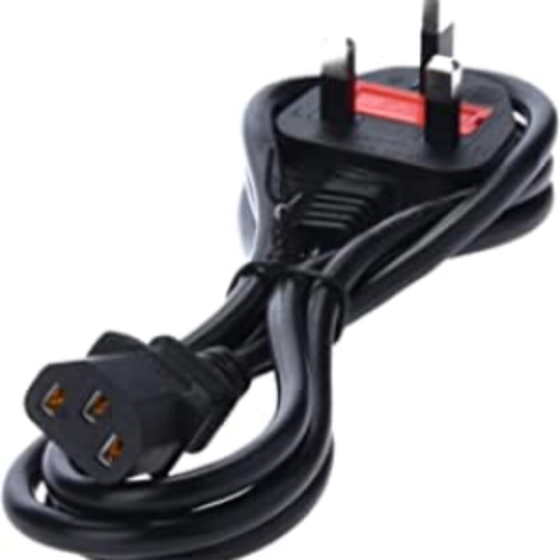 Picture of Desktop Power Supply Cable Cord - 3 Pin Plug With Fuse