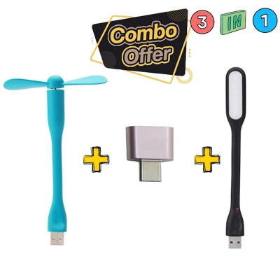 Picture of USB Fan + USB Light + Type C OTG - 3 In 1 ComboMulticolor