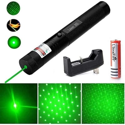 Picture of Green Rechargeable Laser Pointer Laser light Adjustable Focus (Professional)Multicolor