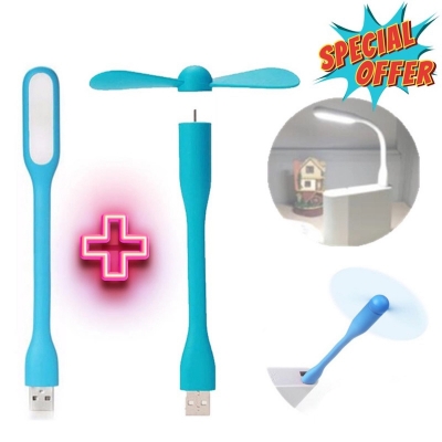 Picture of USB Fan and Light Combo Product 2 in 1 For Notebook Laptop Or Power BankMulticolor