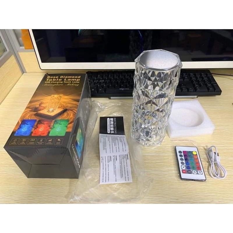 Picture of Rose Diamond Table Lamp RGB Atmosphere Light USB Charging Torch Lamp 16 ColorMulticolor