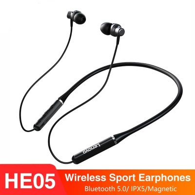 Picture of Lenovo HE05 Wireless In-Ear Neckband Earphones - BlackBlack
