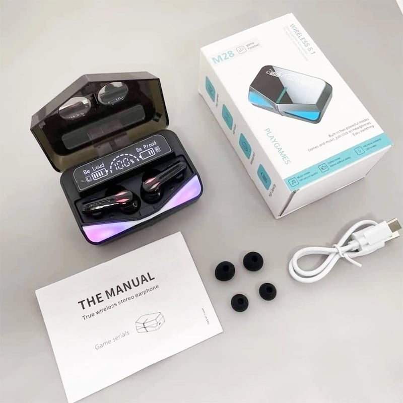Picture of TWS M28 Headphone Gaming Wireless Headset Bluetooth EarphonesMulticolor