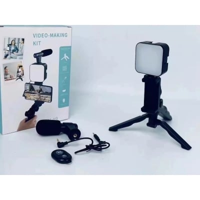 Picture of Ay-49 Phone Vlog Tripod Vlogging Kits Live Selfie Fill Light Integration With Remote Control Microphone Led LightMulticolor