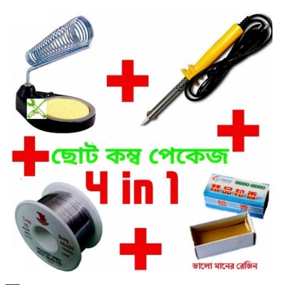 Picture of Soldering Iron Combo Pack – 60 Watt Soldering Iron with Stand, Soldering Wire Lead, Solder & RosinMulticolor