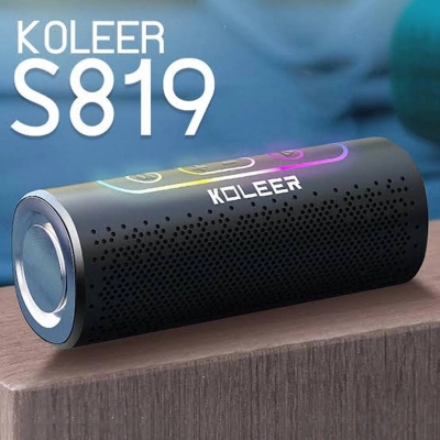 Picture of KOLEER S819 Wireless Bluetooth 5.0 Portable Speaker / Rechargeable / Super Bass / LED Light / FM Radio / TF Slot / AUX